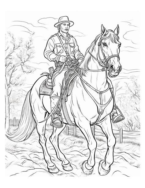 cowgirl coloring pages|Cowboy Coloring Pages (Free PDF Printables)